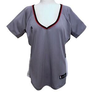 Adidas NWOT NBA Heather Grey, White, Black, and Red Jersey Women 2XL